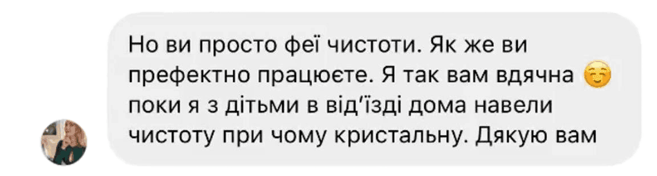 Відгук клієнта Karina Chisto
