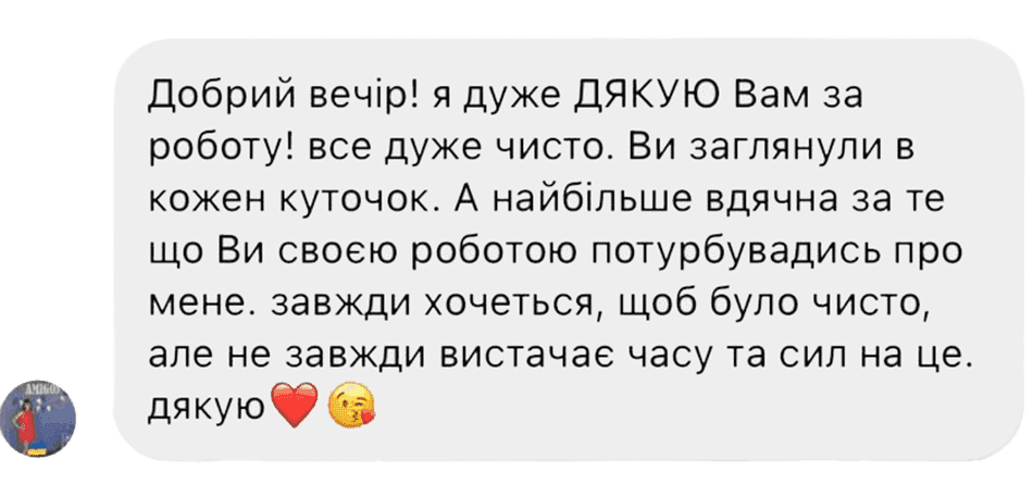 Відгук клієнта Karina Chisto