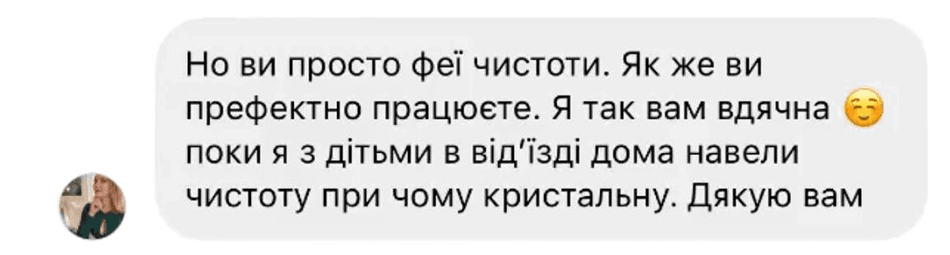 Відгук клієнта Karina Chisto